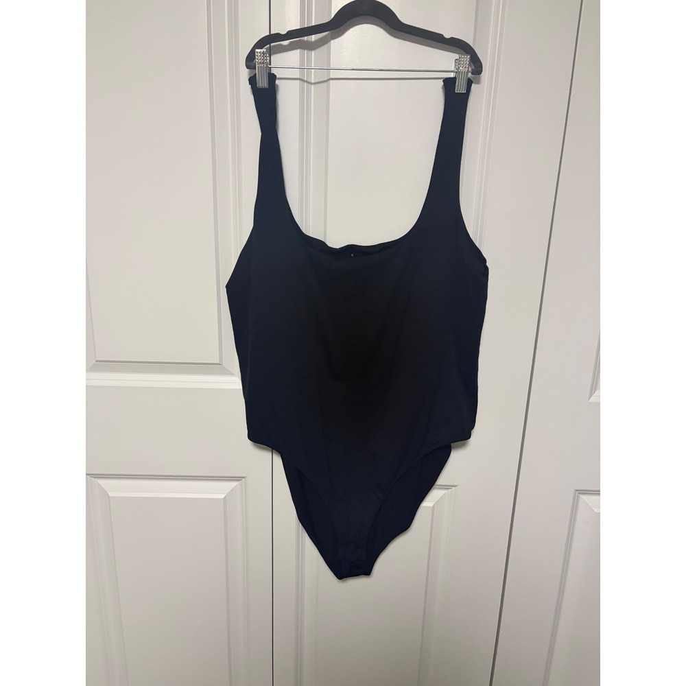A New Day Womens Plus 3X Black Scoop Neck Sleeveless Snap‎ Gusset Tank Bodysuit